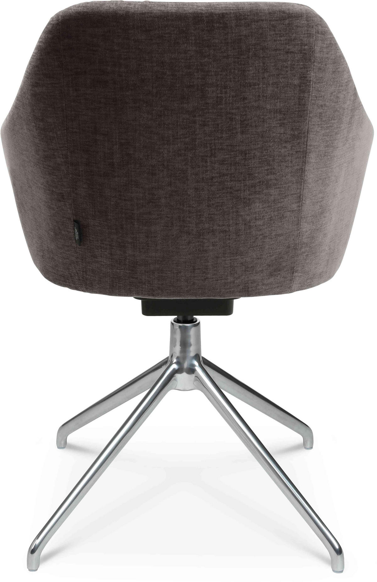 ARMLEHNSTUHL  in Aluminium Velours  - Taupe/Alufarben, Design, Textil/Metall (58/81,5-84,5/60cm) - Johann Jakob