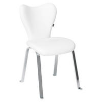 STUHL  in Echtleder pigmentiert  - Chromfarben/Weiss, Design, Leder/Metall (53/89/65cm) - Joop!
