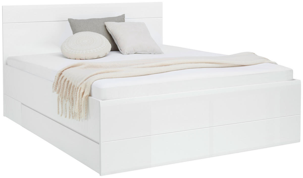 POSTEĽ, 180/200 cm, biela - biela, Basics, kompozitné drevo/plast (180/200cm) - Hom`in