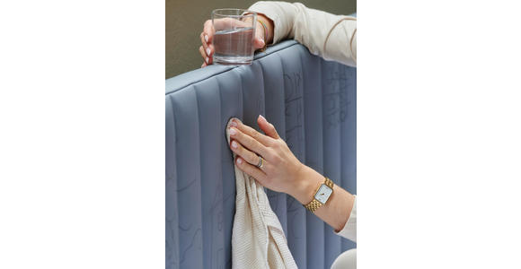 FAMILIENBOXSPRINGBETT - Blaugrau/Schwarz, KONVENTIONELL, Textil/Metall (240/220cm) - Novel