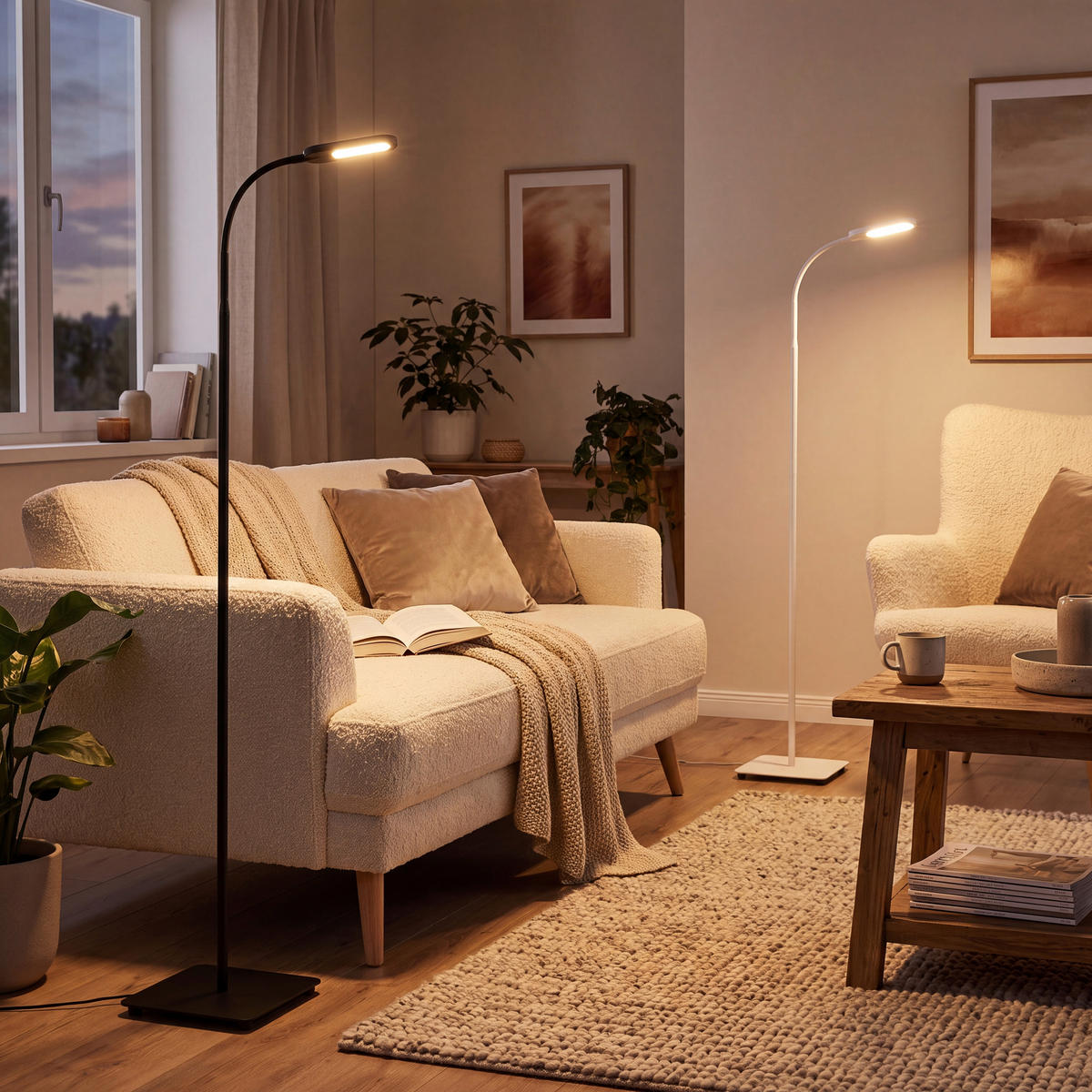 STOJACIA LED LAMPA, 21/128 cm  - biela, Design, kov (21/128cm) - Novel