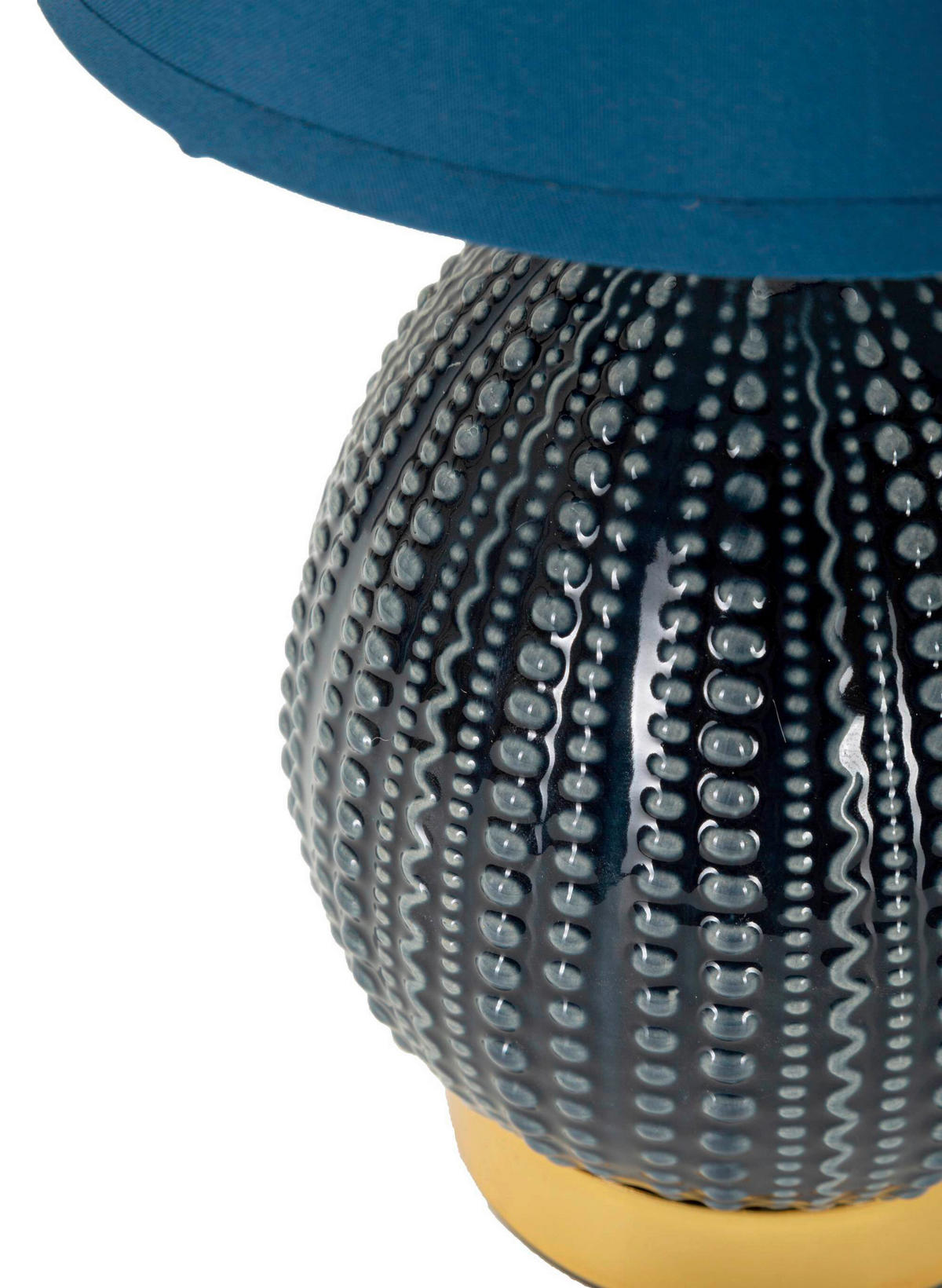 TISCHLEUCHTE   - Blau, Basics, Keramik/Textil (15/30.5/15cm)