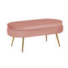HOCKER in Textil Rosa  - Goldfarben/Rosa, MODERN, Textil/Metall (99/40/44cm) - Livetastic