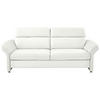3-SITZER-SOFA in Echtleder Weiß  - Alufarben/Weiß, KONVENTIONELL, Leder/Metall (228/96/92cm) - Beldomo Premium