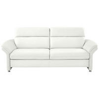 3-SITZER-SOFA in Echtleder Weiß  - Alufarben/Weiß, KONVENTIONELL, Leder/Metall (228/96/92cm) - Beldomo Premium
