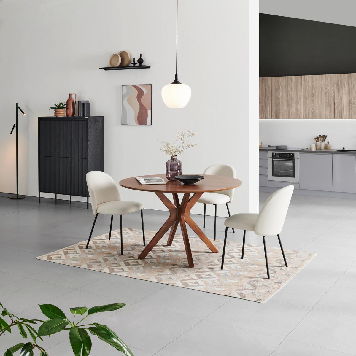 ESSTISCH in Holz  - Walnussfarben, MODERN, Holz (120/77/120cm) - Livetastic