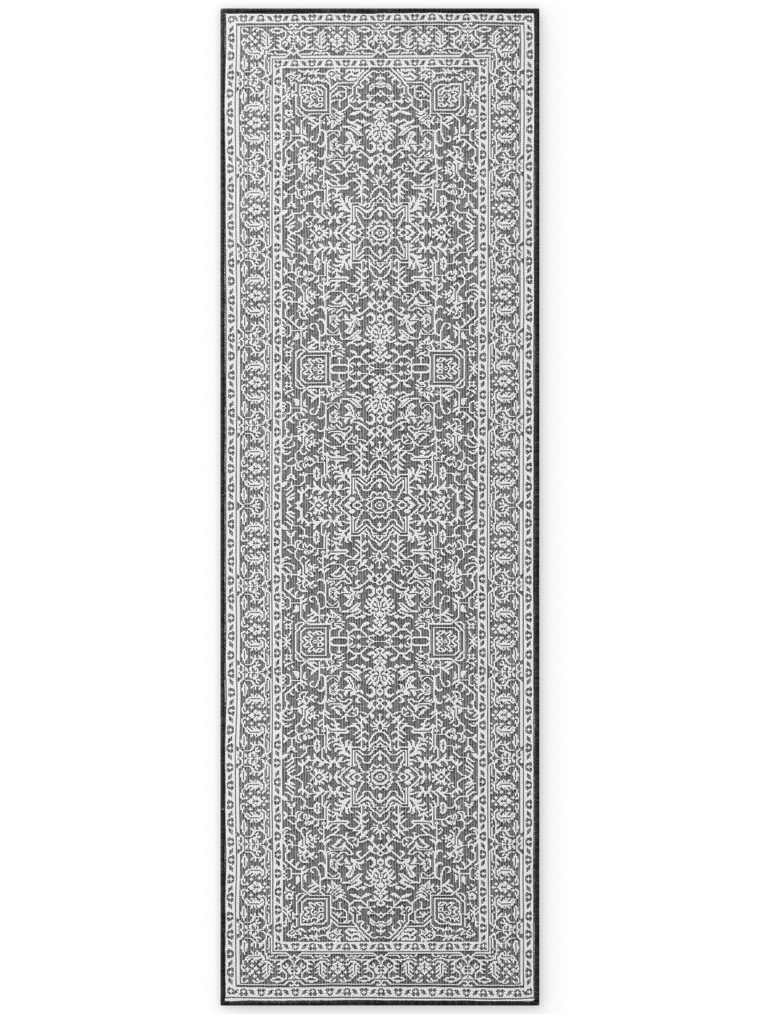 LÄUFER 80/250 cm Duet  - Schwarz/Weiß, Design, Kunststoff (80/250cm)