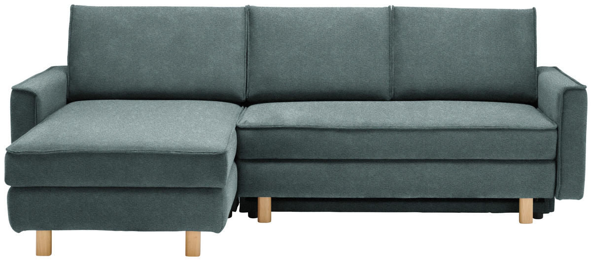 ECKSOFA in Chenille Petrol  170/237 cm  - Eichefarben/Petrol, KONVENTIONELL, Holz/Textil (170/237cm) - Sedda