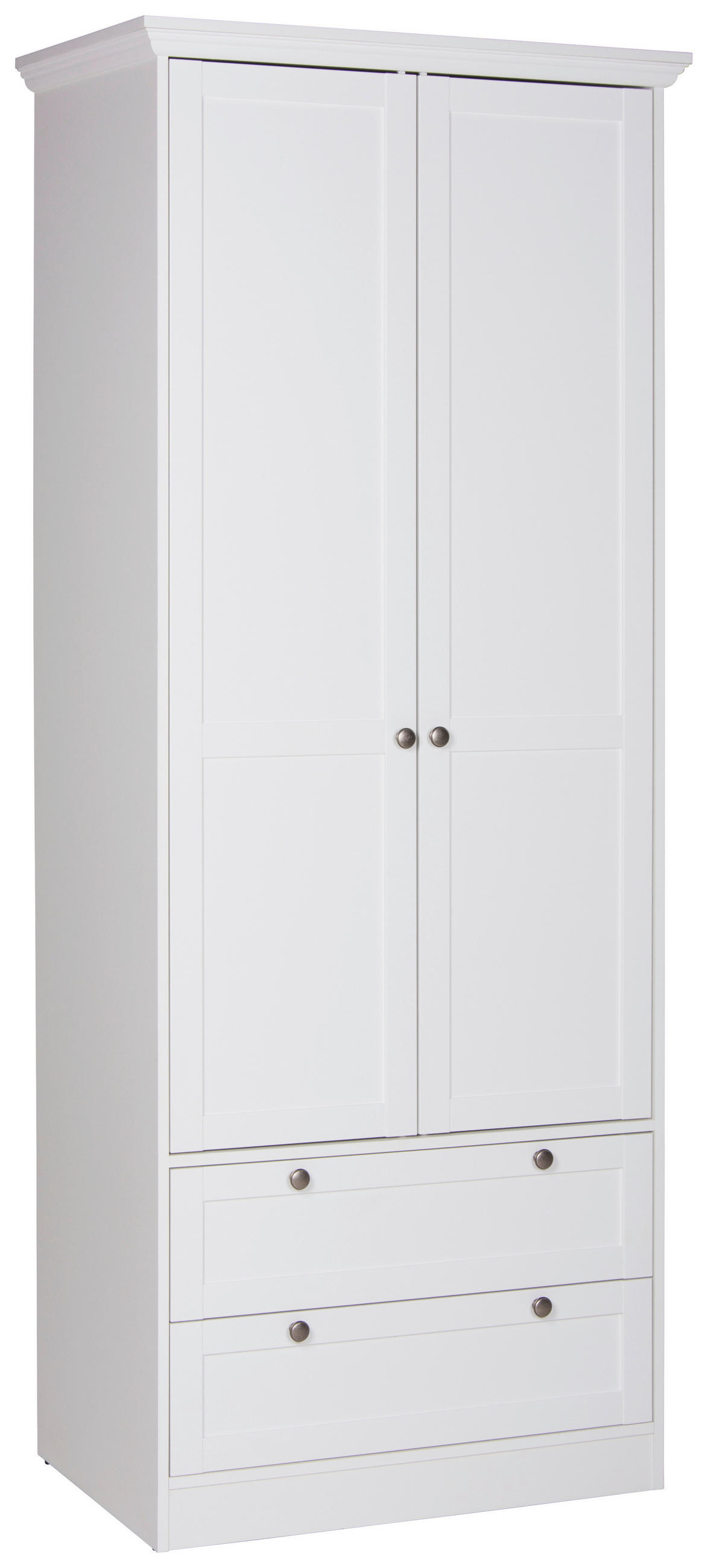 OMARA S KLASIČNIMI VRATI, bela - srebrne barve/bela, Trendi, kovina/leseni material (80/200/51cm) - MID.YOU