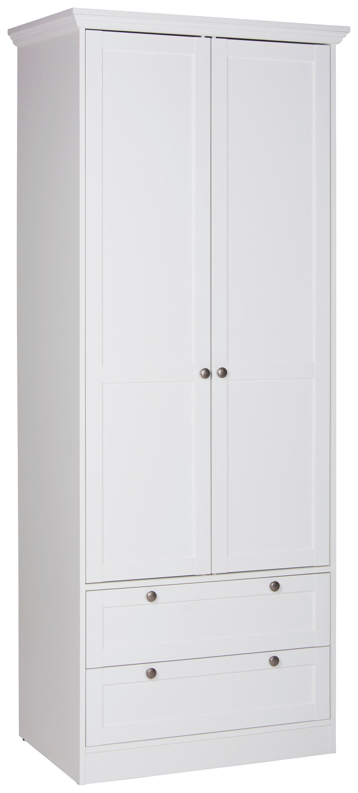 OMARA S KLASIČNIMI VRATI, bela  - srebrne barve/bela, Trendi, kovina/leseni material (80/200/51cm) - MID.YOU