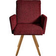 ARMLEHNSTUHL  in Chenille  - Eichefarben/Rot, Design, Holz/Textil (56/92/60cm) - Dieter Knoll