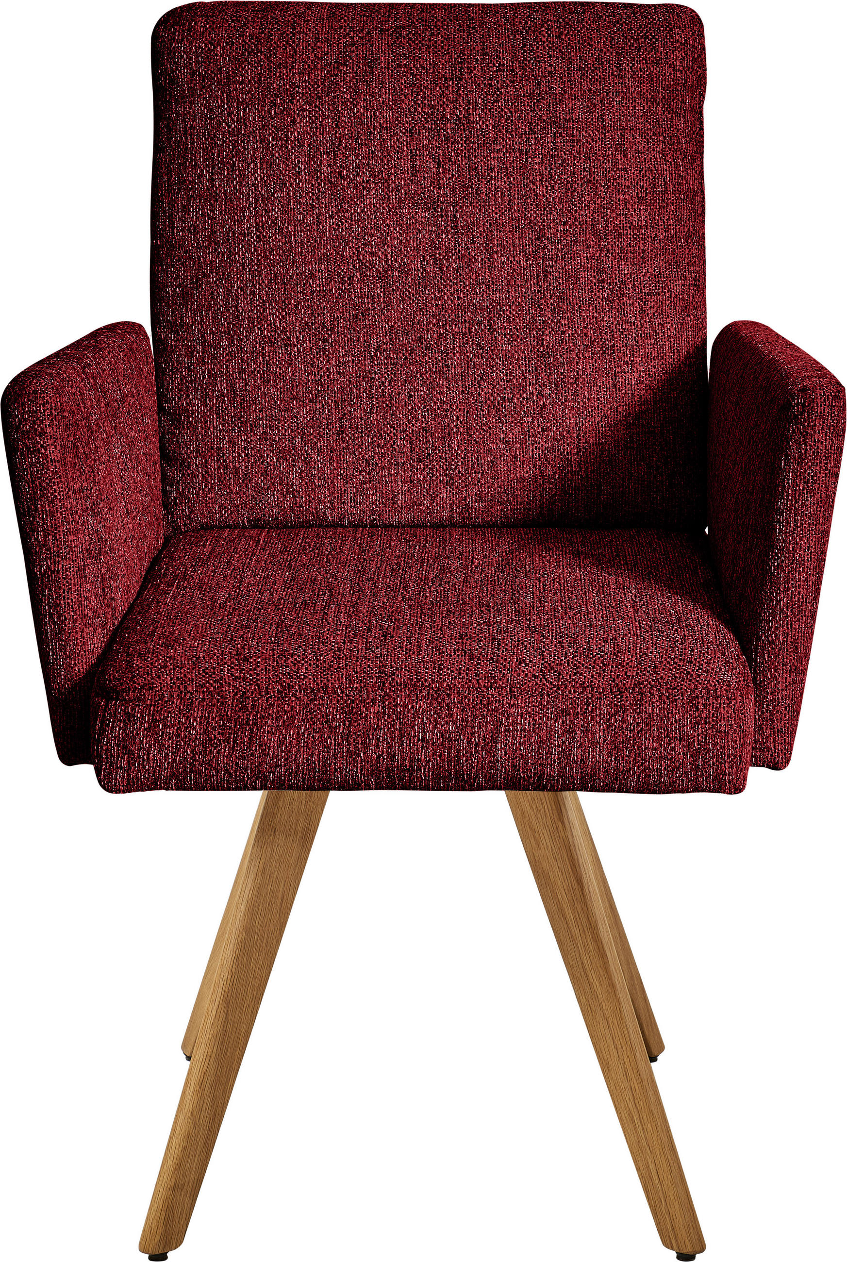 ARMLEHNSTUHL  in Chenille  - Eichefarben/Rot, Design, Holz/Textil (56/92/60cm) - Dieter Knoll
