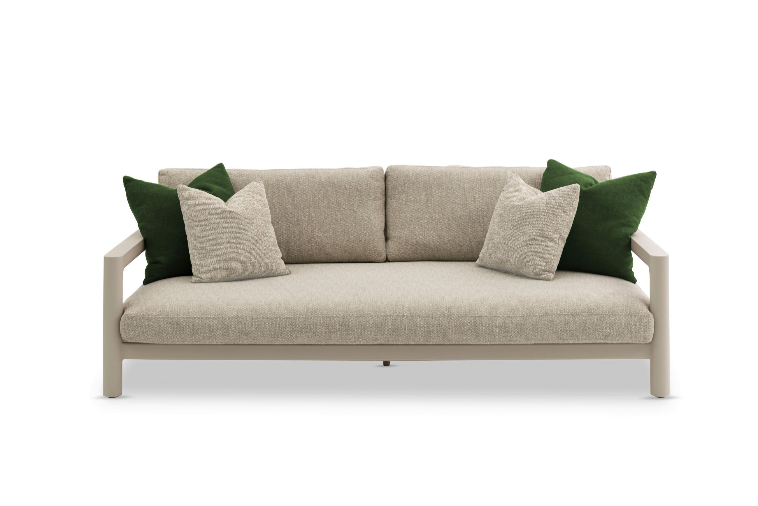 LOUNGESOFA 236/84/128 cm Aluminium  - Taupe/Grün, Basics, Textil/Metall (236/84/128cm) - Zebra 