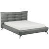 POLSTERBETT gepolstertes Kopfteil Grau 180/200 cm  - Schwarz/Grau, Design, Leder/Metall (180/200cm) - Esposa