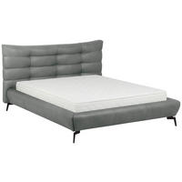 POLSTERBETT gepolstertes Kopfteil Grau 180/200 cm  - Schwarz/Grau, Design, Leder/Metall (180/200cm) - Esposa