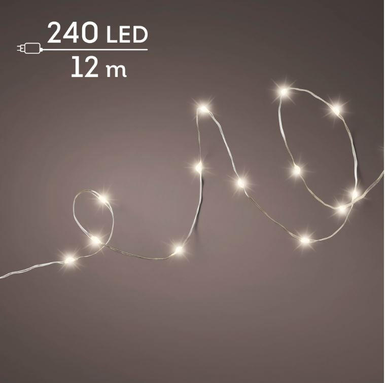 SVETLOBNA GIRLANDA     2700-3000 K   - srebrne barve, Basics, kovina/umetna masa (1195cm) - X-Mas