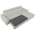 ECKSOFA Greige Flachgewebe  - Chromfarben/Greige, KONVENTIONELL, Textil/Metall (268/175cm) - Carryhome