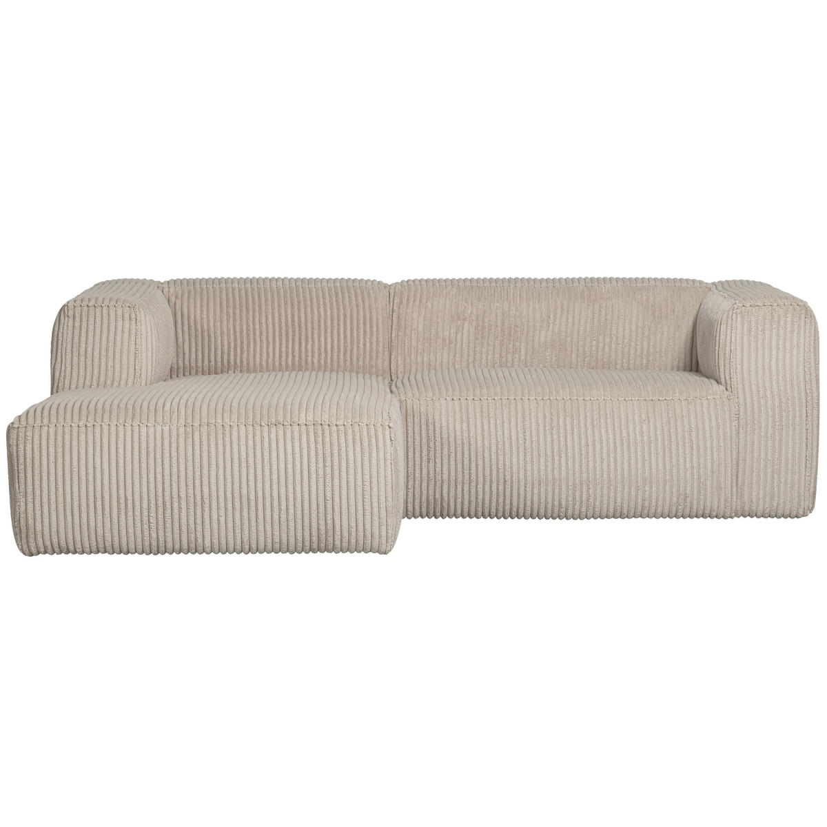 ECKSOFA Bean Beige Cord  - Beige/Schwarz, Design, Kunststoff/Textil (178/254cm) - Livetastic