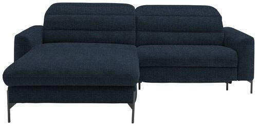ECKSOFA in Flachgewebe Blau  - Blau/Schwarz, Design, Textil/Metall (191/252cm) - Dieter Knoll