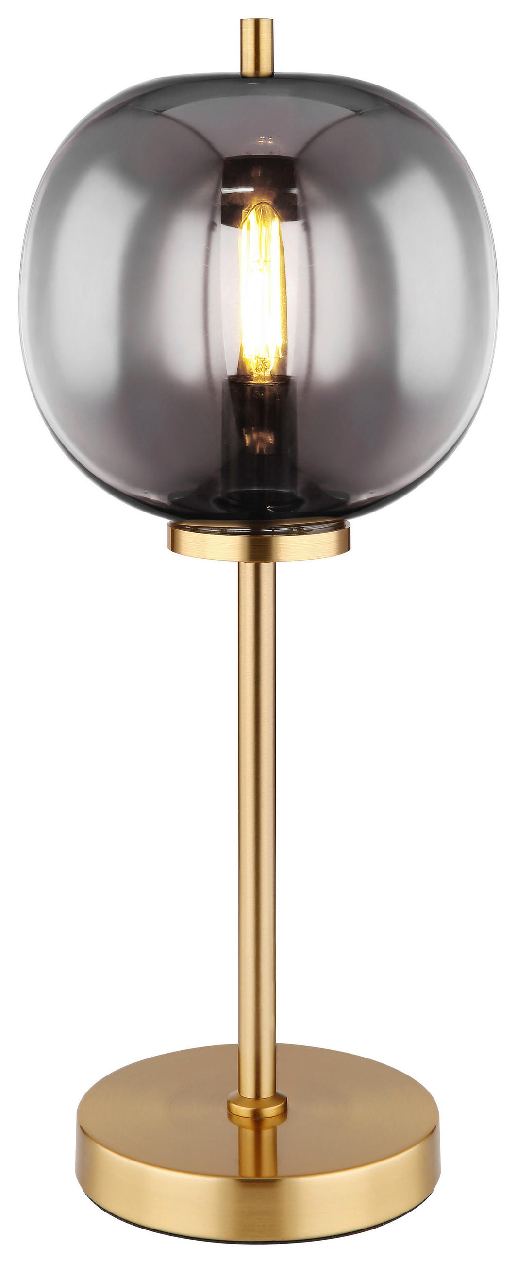 TISCHLEUCHTE Blacky I 18,5/45 cm   - Messingfarben, Design, Glas/Metall (18,5/45cm) - Globo