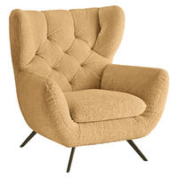 CHESTERFIELD-SESSEL Chenille Goldfarben  - Goldfarben/Schwarz, Modern, Textil/Metall (100/94/95cm) - Pure Home Lifestyle