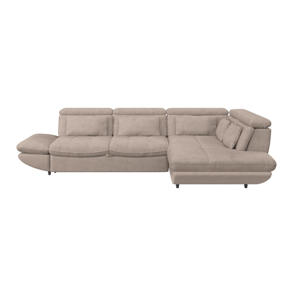 WOHNLANDSCHAFT in Webstoff Beige  - Beige/Schwarz, Modern, Kunststoff/Textil (233/311cm) - MID.YOU