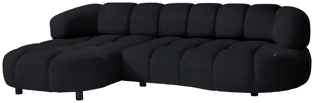 ECKSOFA in Webstoff Schwarz  - Schwarz, Design, Holz/Textil (183/284cm) - Welnova