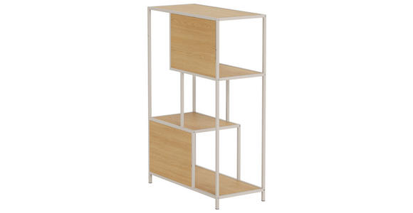 REGAL Grau, Eichefarben  - Eichefarben/Grau, MODERN, Holzwerkstoff/Metall (77/114/35cm) - Xora