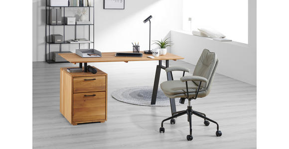 SCHREIBTISCH 140/65/75 cm  in Eichefarben  - Eichefarben/Schwarz, KONVENTIONELL, Holz/Kunststoff (140/65/75cm) - Linea Natura