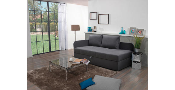 LIEGE in Flachgewebe Grau - Schwarz/Grau, Basics, Kunststoff/Textil (205/90/95cm) - Xora