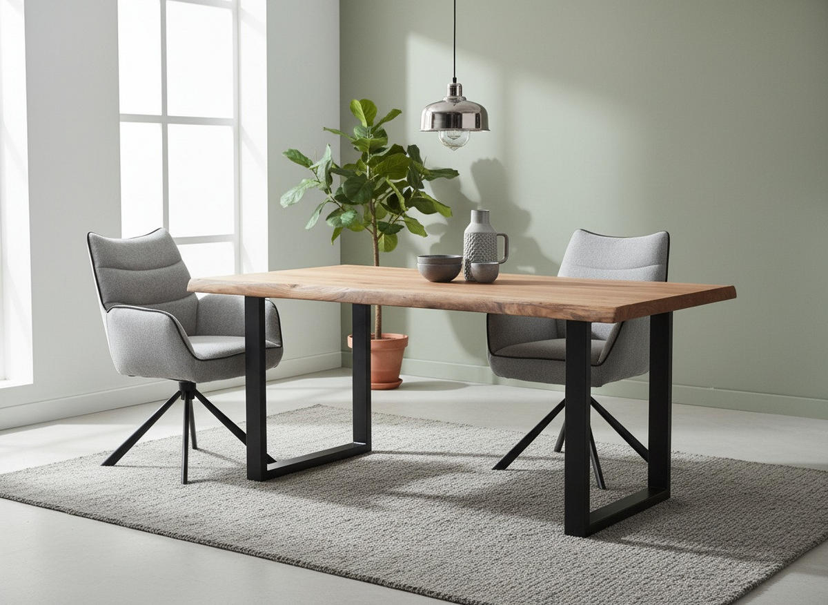 ARMLEHNSTUHL  in Eisen  - Schwarz/Grau, KONVENTIONELL, Textil/Metall (60/92/67cm) - MID.YOU