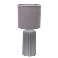 STOLNÍ LAMPA, E27, 20/45 cm  - šedá, Design, textil/keramika (20/45cm)