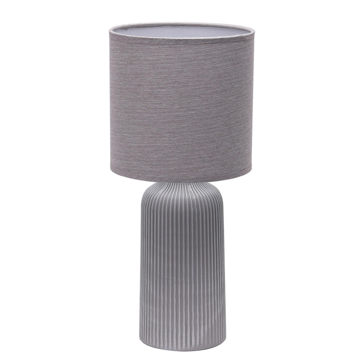 STOLNÍ LAMPA, E27, 20/45 cm  - šedá, Design, textil/keramika (20/45cm)