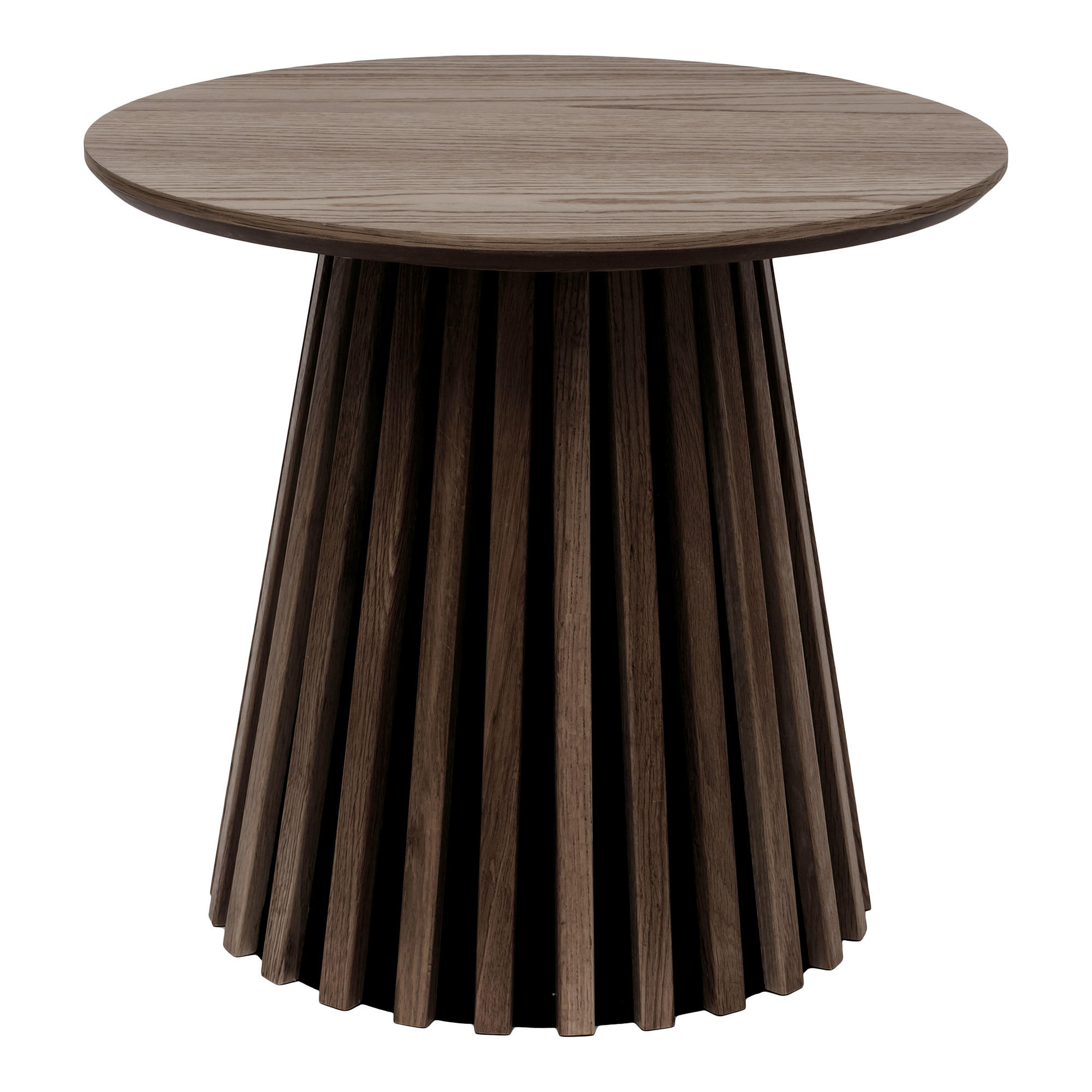BEISTELLTISCH 50/45/50 cm Osaka Eiche furniert Eiche dunkel rund  - Eiche dunkel/Schwarz, Basics, Holz/Holzwerkstoff (50/45/50cm)
