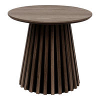 BEISTELLTISCH 50/45/50 cm Osaka Eiche furniert Eiche dunkel rund  - Eiche dunkel/Schwarz, Basics, Holz/Holzwerkstoff (50/45/50cm)