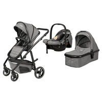 KINDERWAGENSET  Korfu   - Dunkelgrau/Schwarz, Basics, Kunststoff/Textil - My Baby Lou