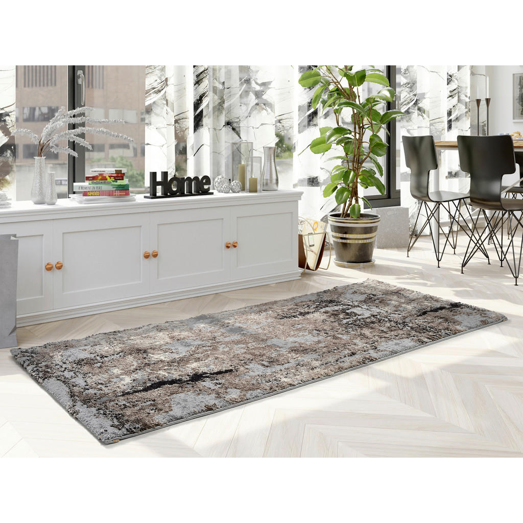 Thumbnail - Novel Läufer Timeline Quantum, Braun, Beige, Textil, rechteckig, 80x200 cm, in verschiedenen Größen erhältlich, Teppiche...