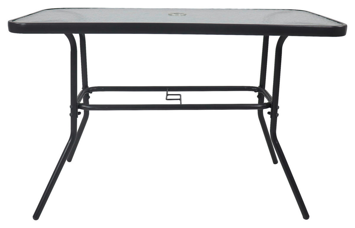GARTENTISCH 110/55/70 cm Metall, Glas Anthrazit rechteckig  - Anthrazit, Basics, Glas/Metall (110/55/70cm) - Gardenson