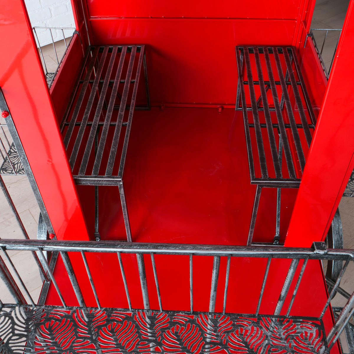 TRENULEț DECORATIV - argintiu/verde închis, Design, metal (225/115/165cm)