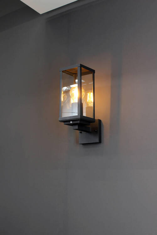 AUßENWANDLEUCHTE   - Klar/Anthrazit, Basics, Glas/Metall (37,0/16,0/11,0cm)