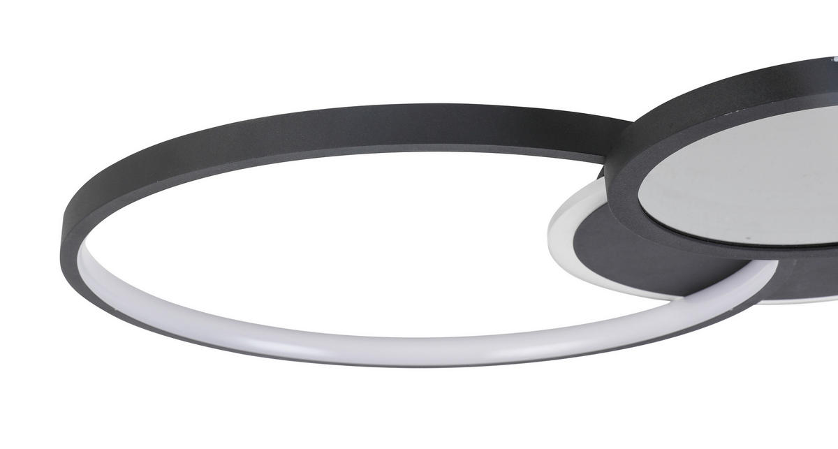 PLAFONIERĂ CU LED - negru, Lifestyle, plastic/metal (55/45/7,5cm) - Novel