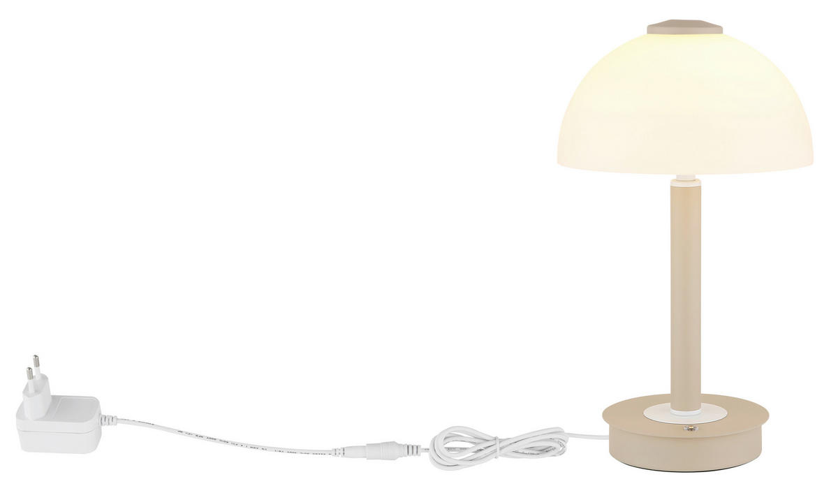 TISCHLEUCHTE Uldin 18/31,5 cm  - Sandfarben/Opal, Design, Glas/Kunststoff (18/31,5cm) - Globo