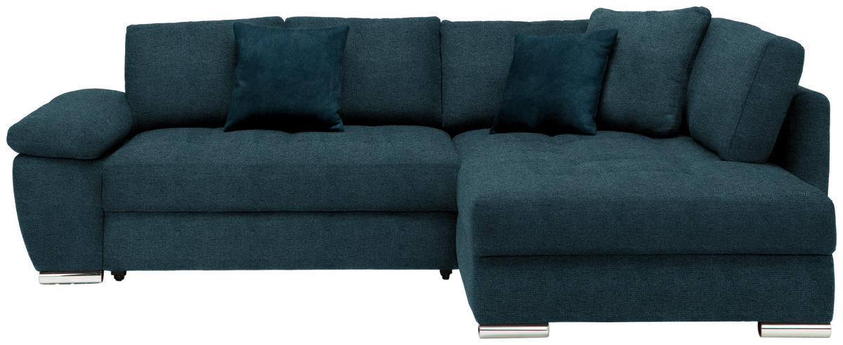 ECKSOFA in Webstoff Petrol  276/212 cm  - Chromfarben/Petrol, Design, Kunststoff/Textil (276/212cm) - Carryhome