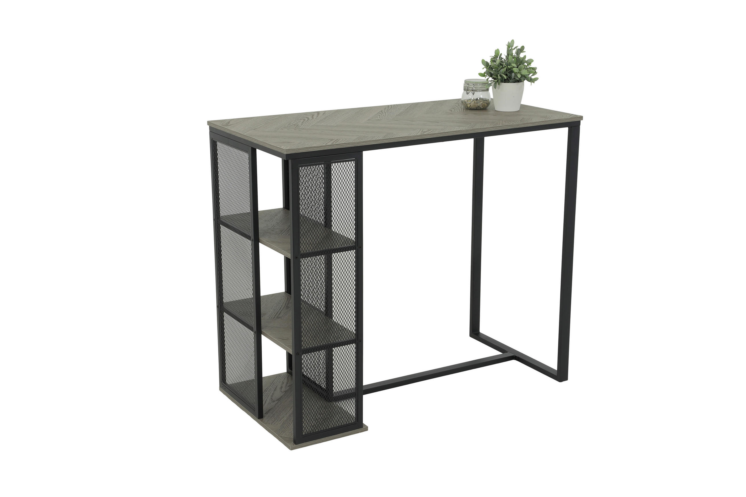 BARTISCH in Metall, Holzwerkstoff 120/102,5/60 cm   - Schwarz/Grau, MODERN, Holzwerkstoff/Metall (120/102,5/60cm) - P & B