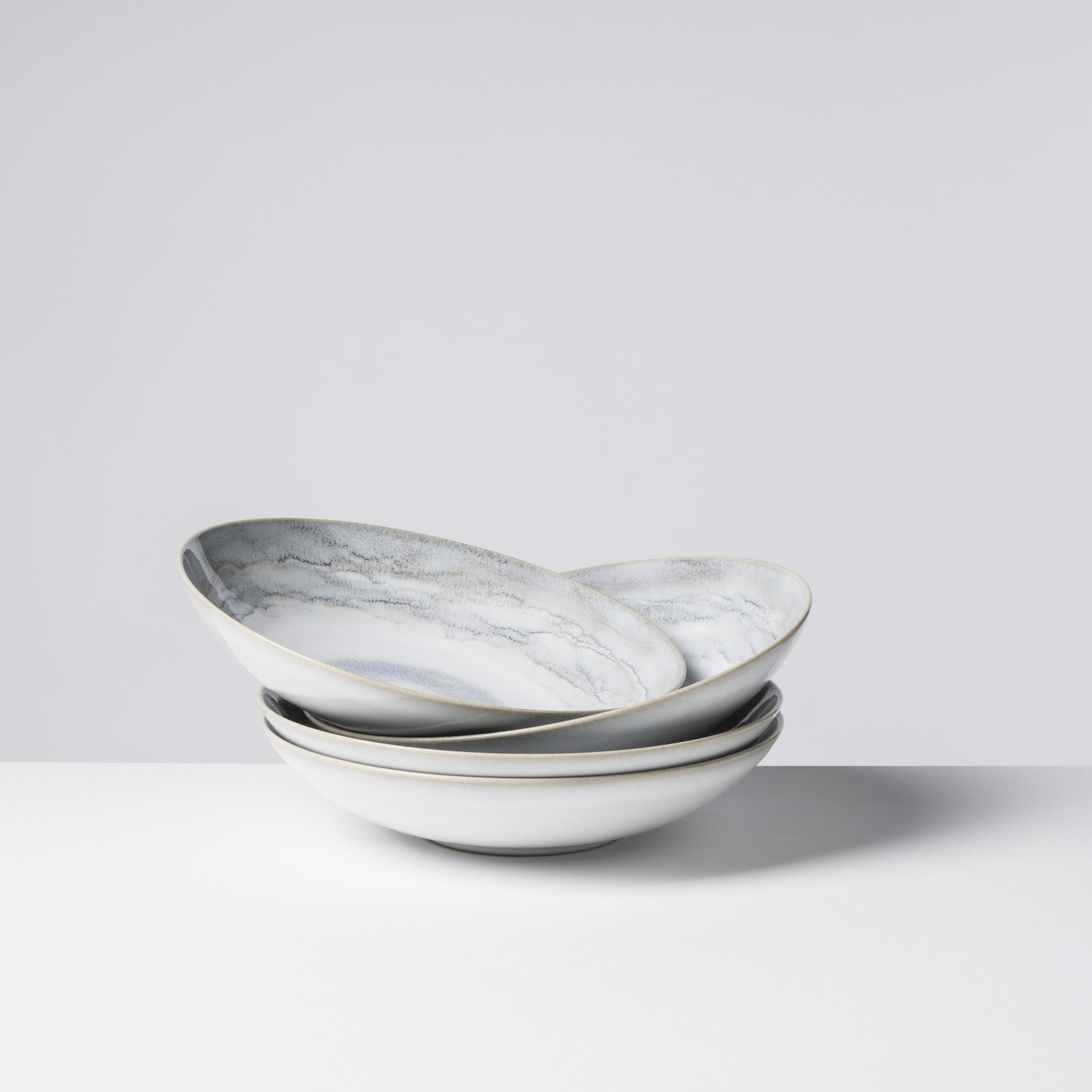 SUPPENTELLERSET TIEFER SEE 4-teilig  - Hellgrau/Weiß, Basics, Keramik (22,2/5cm) - Gipfelstück