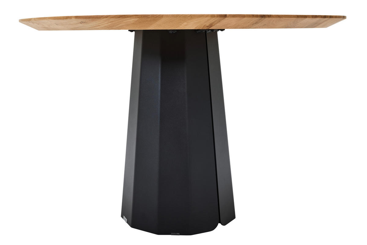 ESSTISCH Eiche massiv Freiform Schwarz, Eichefarben  - Eichefarben/Schwarz, Natur, Holz/Metall (113/113/78cm) - Valdera