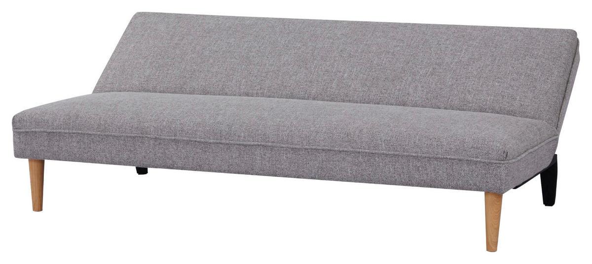 SCHLAFSOFA in Webstoff Hellgrau  - Hellgrau/Schwarz, Design, Holz/Kunststoff (180/77/87cm) - MID.YOU