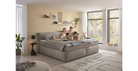 FAMILIENBOXSPRINGBETT - Taupe/Schwarz, LIFESTYLE, Kunststoff/Textil (240/200cm) - Esposa