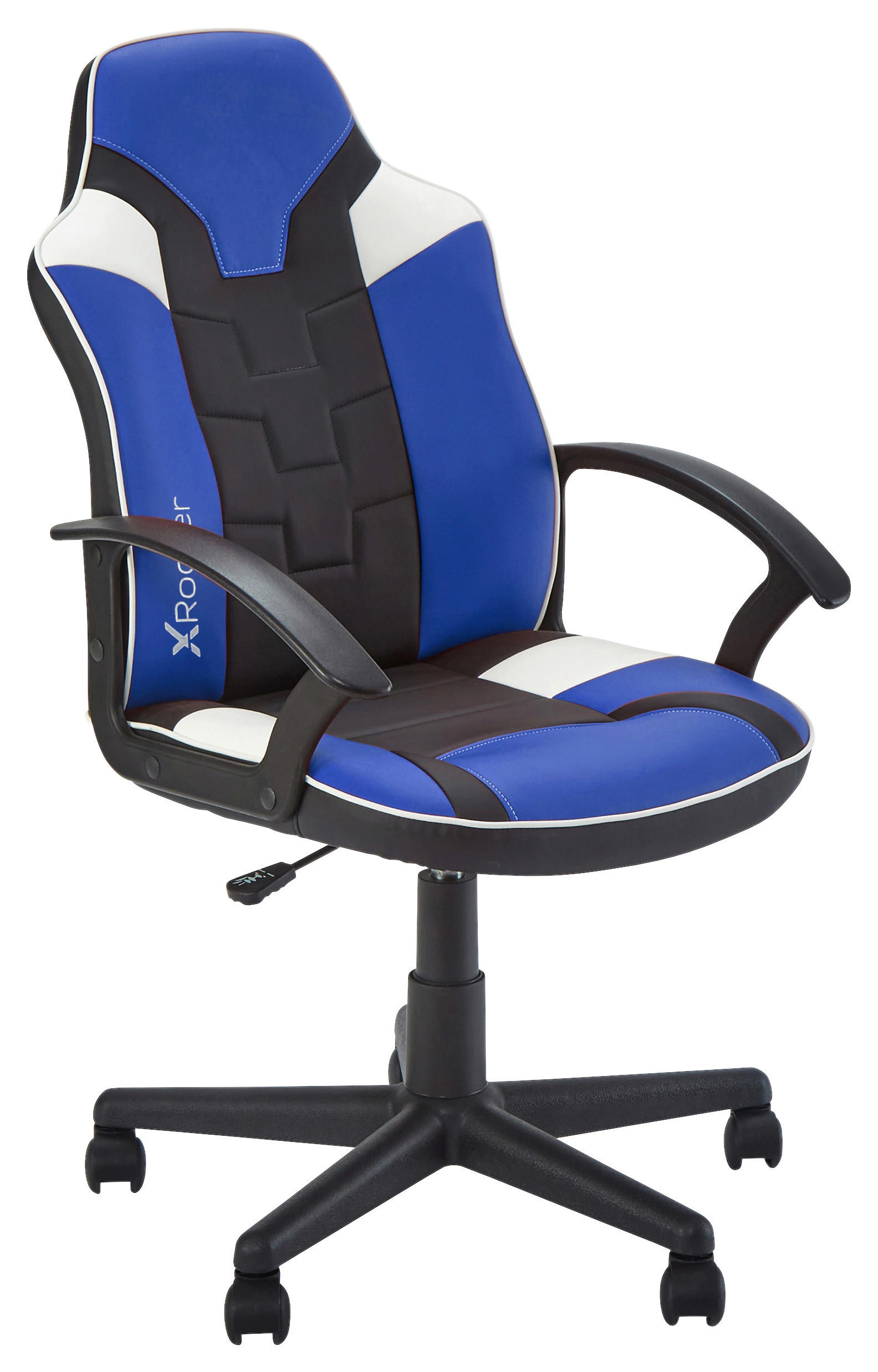 GAMINGSTUHL Blau, Schwarz Textil   - Blau/Schwarz, MODERN, Textil (57,5/107,5/44cm) - X Rocker