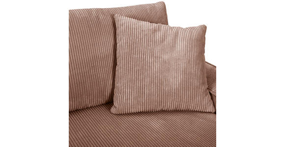 ECKSOFA Rosa Cord  - Schwarz/Rosa, KONVENTIONELL, Kunststoff/Textil (250/153cm) - Ambia Home